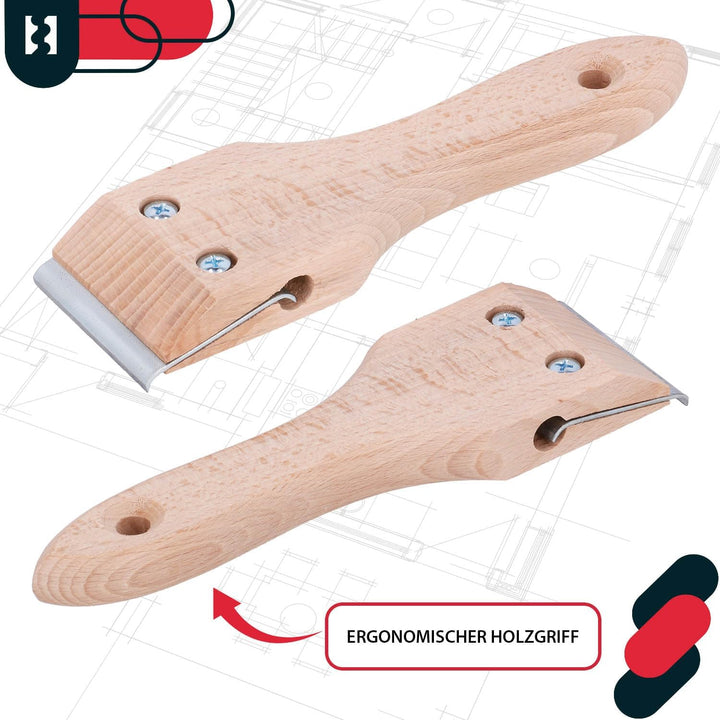 KOTARBAU® Ziehklingenschaber 60 mm mit Holzgriff für Tischlerarbeiten Entfernen von Lacken, 60 mm