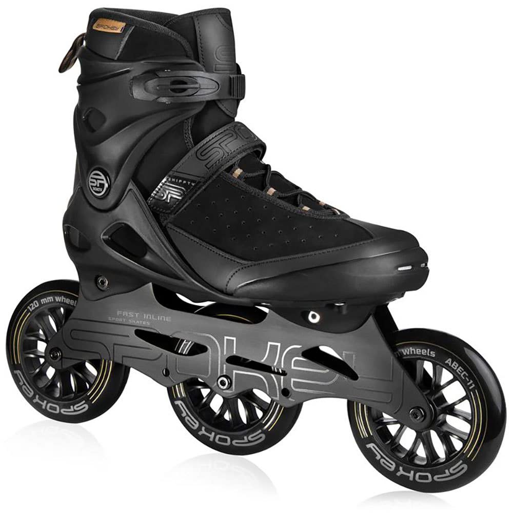 Spokey SHIFFTY PRO Inline Skates für Erwachsene bis max. Naturleder. Gewicht 100 kg, Alu-Schienen, K