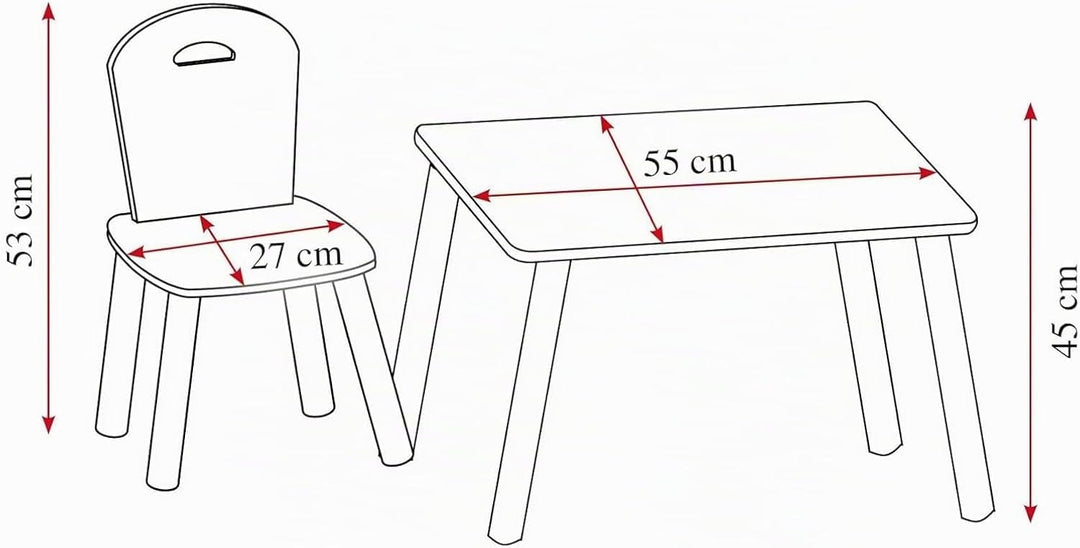 Kesper | Kinder-Sitzgarnitur mit Tisch und 2 Stühlen | Material: Faserplatte - Holz | robust und sta