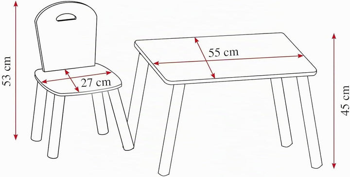 Kesper | Kinder-Sitzgarnitur mit Tisch und 2 Stühlen | Material: Faserplatte - Holz | robust und sta