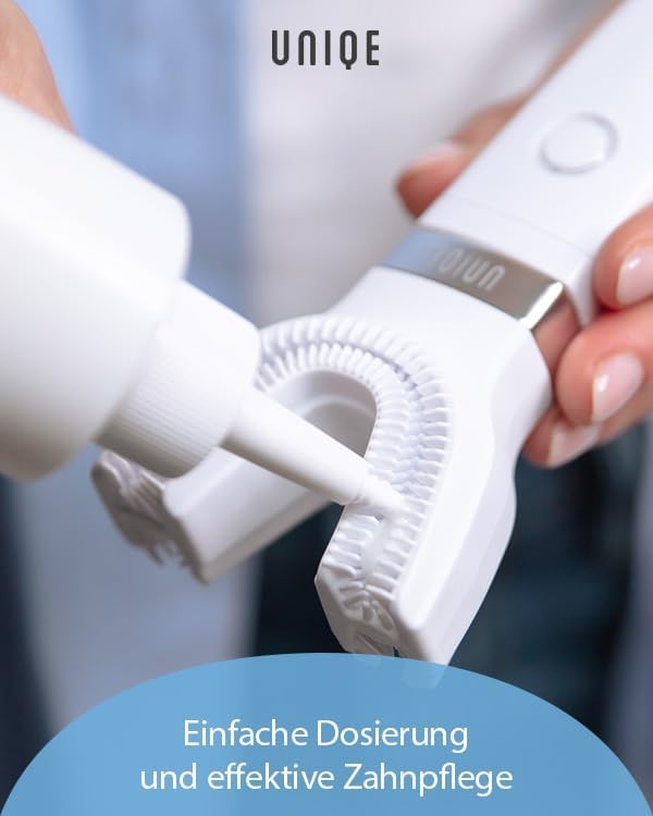 UNIQE One Zahngel Starterset - Schallzahnbürste mit innovativer Lamellen-Technologie - Inkl. 3 Munds