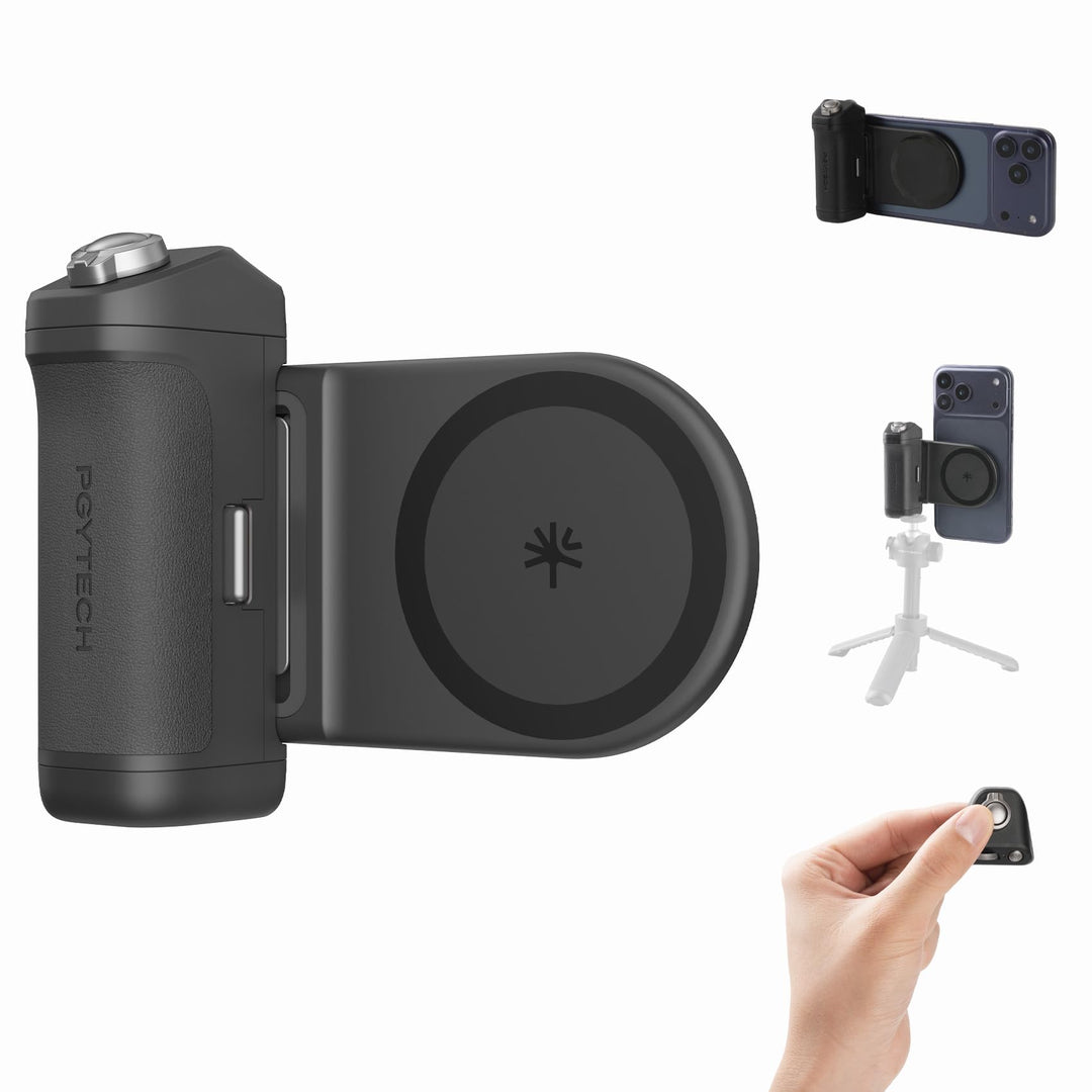 PGYTECH MagCam 2 Smartphone-Griff, 3-in-1 Modular-Kit, Bluetooth-Fernbedienung & Ladegriff & MagSafe