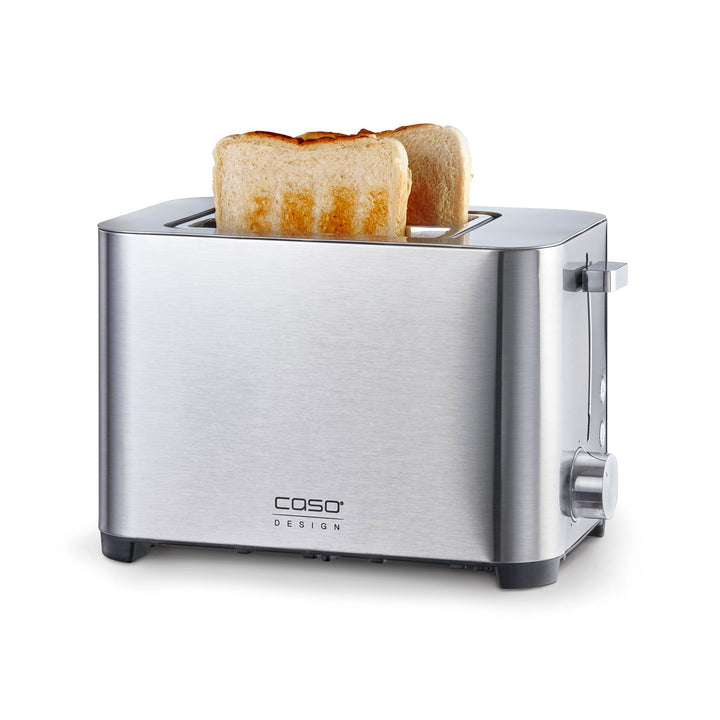 CASO Classico T2 Duo – Edelstahl Toaster für 2 Scheiben, 38 mm breite Schlitze, 5 Bräunungsstufen, L