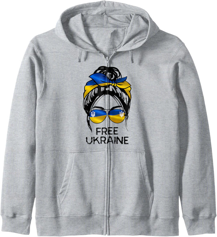 Ukrainische Flagge, Ukraine Pride Frauen Unordentlicher Dutt frei Ukraine Kapuzenjacke