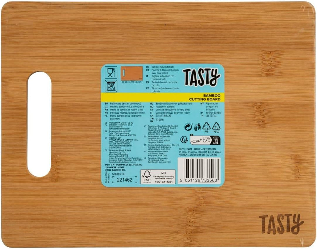 Tasty Bambus-Schneidebrett - 25,7x0,9cm - Ideal zum Schneiden von Brot, Obst, Gemüse, Schnittgut all