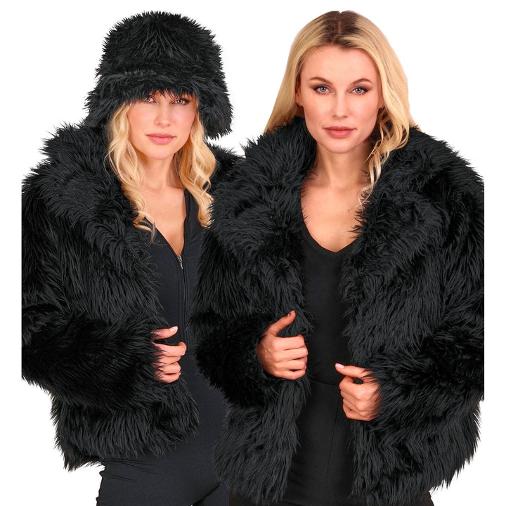 W WIDMANN MILANO Party Fashion - Damen Kunstfell-Jacke, flauschiger Pelz, Plüschjacke, Kostüm, Party