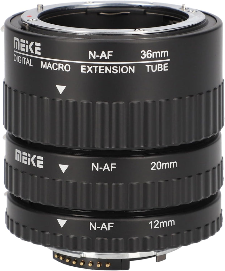 Khalia-Foto AF Autofokus Zwischenringe für Nikon SLR Kameras, Automatik-Zwischenringe (Metall), 1080