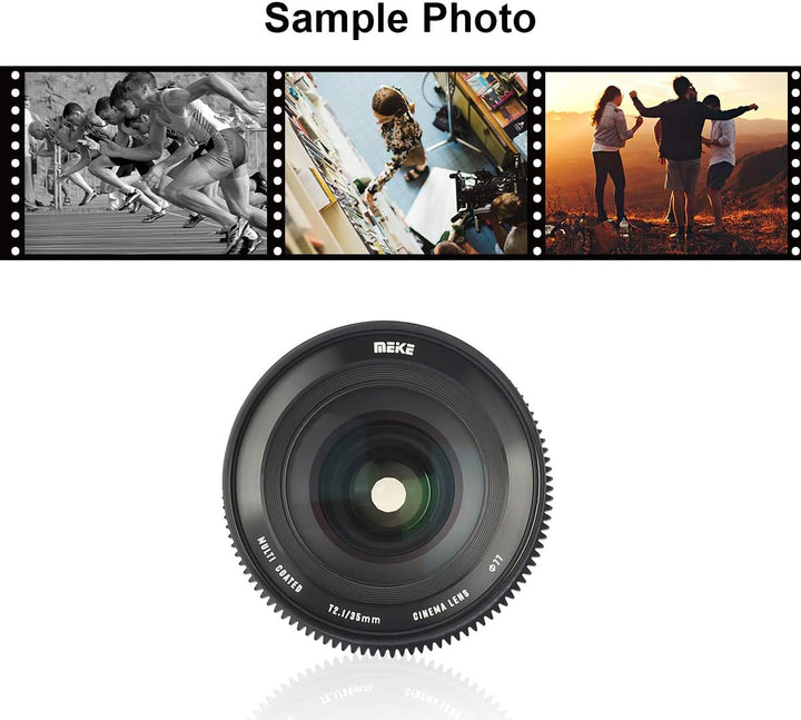 MEKE 35mm T2.1 Super 35 Prime Manueller Fokus Kino-Objektiv für EF-Mount Cine Kamera, kompatibel mit