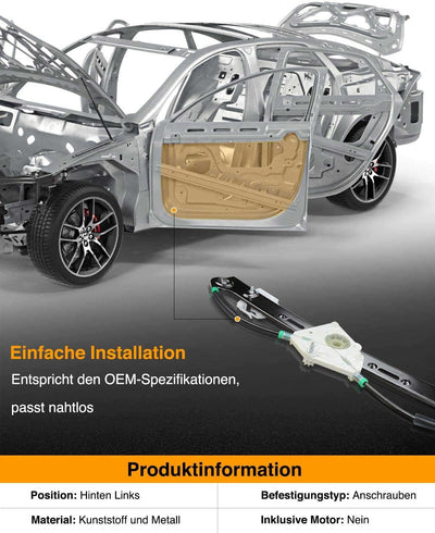 Frankberg Fensterheber Hinten Links Kompatibel mit X3 E83 SUV 2004-2011 51353448251