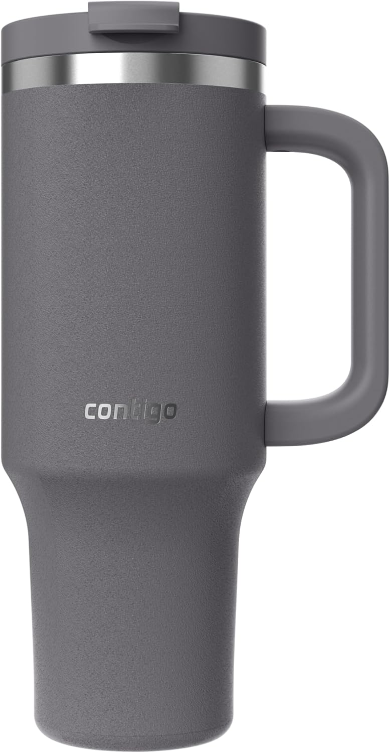 Contigo Tumbler | Thermosflasche mit Henkel und Strohhalm | 1200 ml