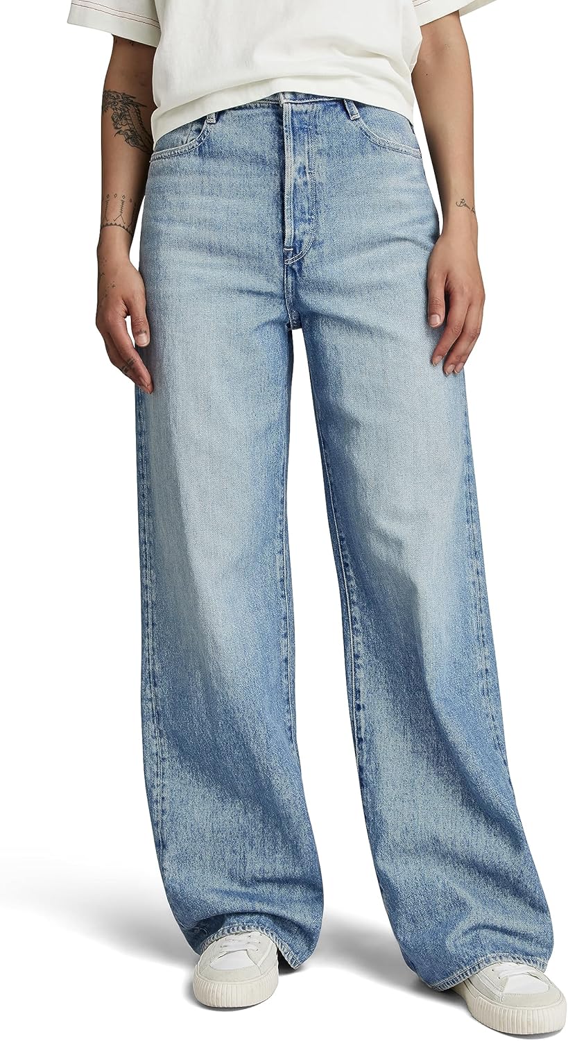 G-Star RAW Damen Deck 2.0 High Loose Jeans 25W / 32L Blau (Faded Blue Pool D23591-d436-g121), 25W /