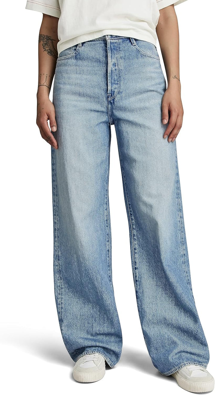 G-Star RAW Damen Deck 2.0 High Loose Jeans 25W / 32L Blau (Faded Blue Pool D23591-d436-g121), 25W /