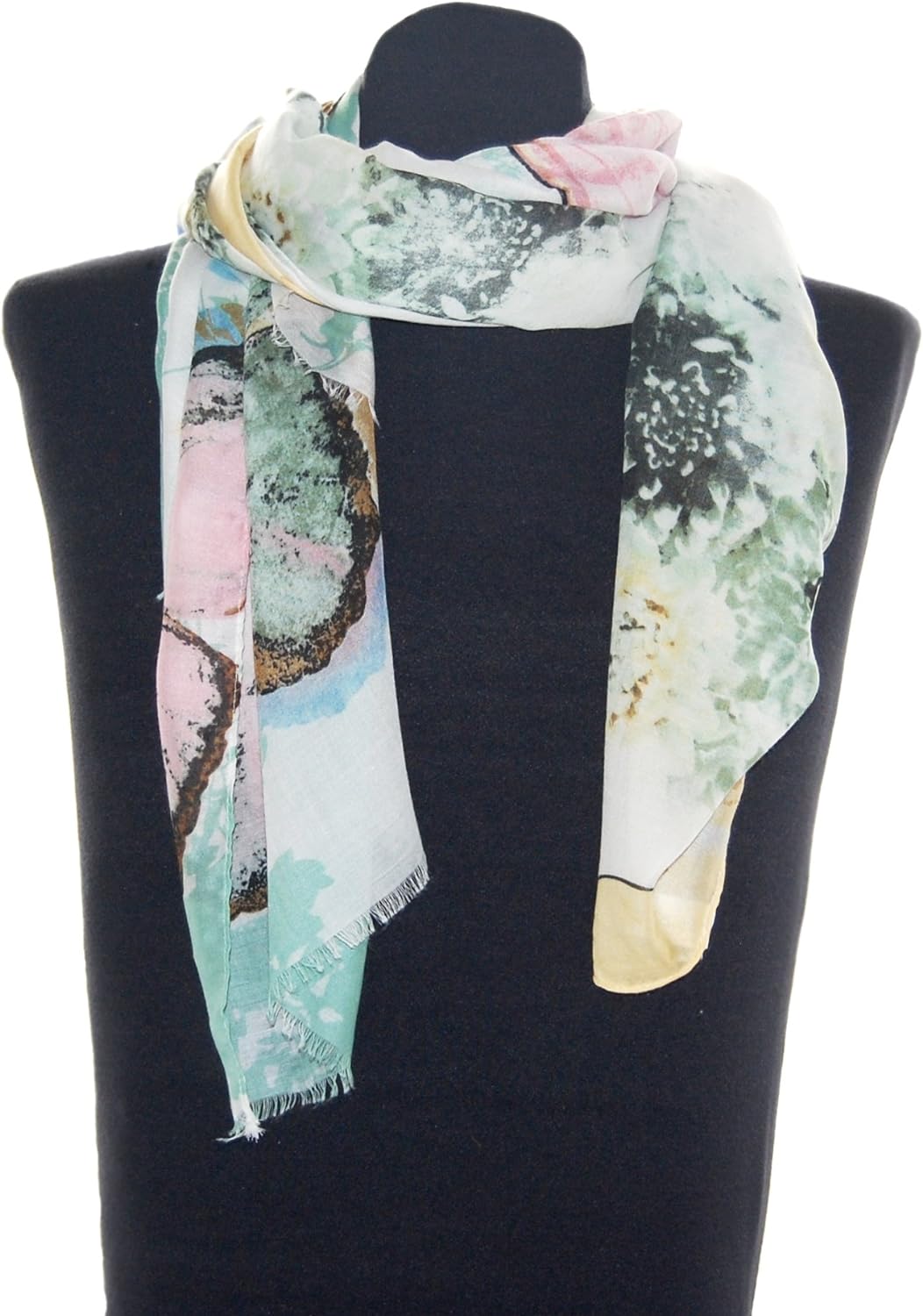 Striessnig Wien – Damen Schal Tuch, schickes Damentuch mit Schmetterlingen und Blumen, Farbenmix aus