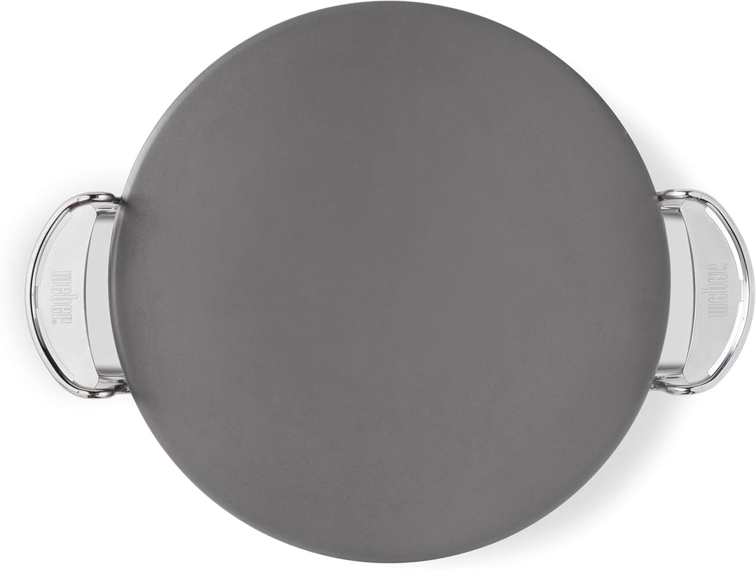 Weber Crafted Glasierter Pizzastein - hitzebeständig, speichert Wärme gleichmässig, für knusprige Pi