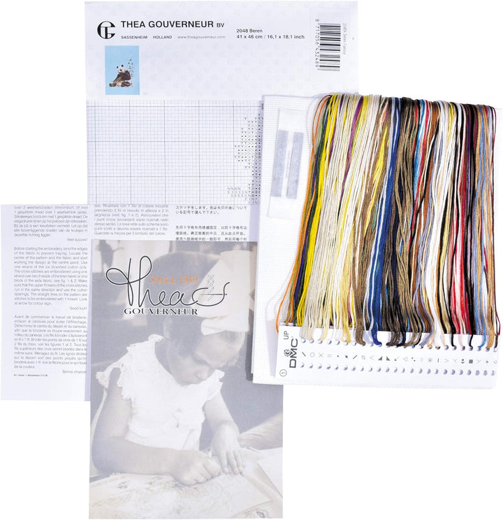 Thea Gouverneur - Kreuzstich-Set - Teddybären - Aida - 16 Count - Für Erwachsene - 2048A