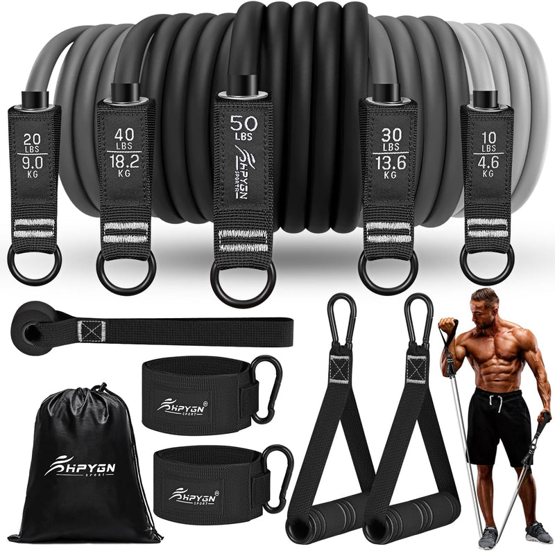 Fitnessbänder Set, 150lbs 200lbs 250lbs Resistance Bands 5 Verschiedene Stärken, Widerstandsbänder S