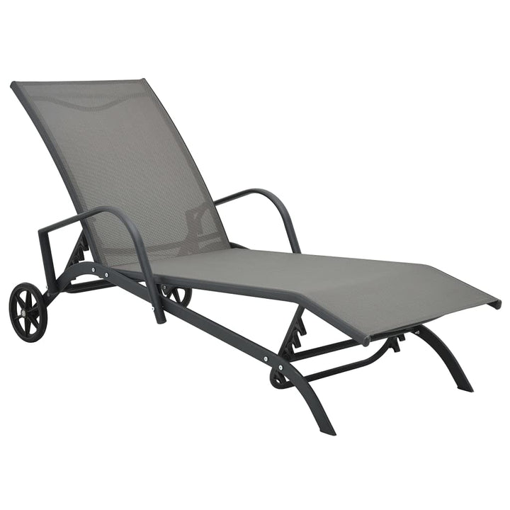 vidaXL Sonnenliege mit 2 Rädern Gartenliege Relaxliege Gartenmöbel Liege Liegestuhl Strandliege Frei