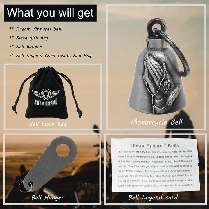 Dream Apparel Motorrad Guardian Bell Biker Bell Hanger, Gremlin Bell Schlüsselanhänger für Glück, Hä