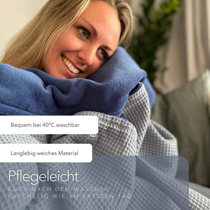 Kuscheldecke mit Ärmeln *Made IN Germany* - Extra kuschlig warme Ärmeldecke in XL Grösse -145 x 210