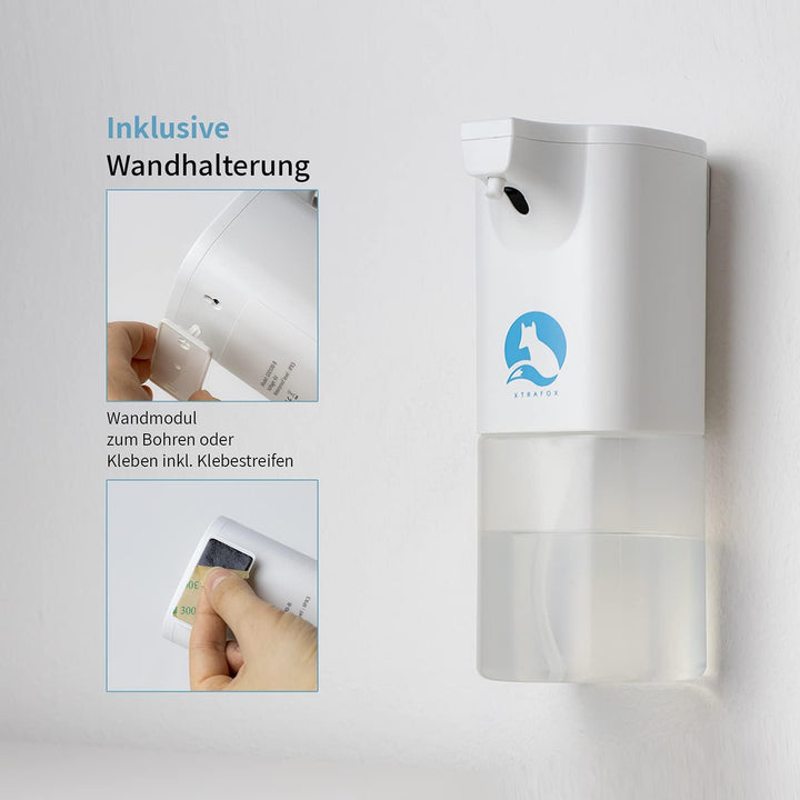 XTRAFOX® Premium Desinfektionsspender, automatisch inkl. Wandhalterung und dt. Anleitung - weiss/350