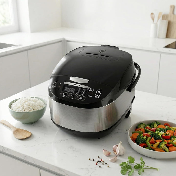 Multicooker HMCK-5BK, 5 L, 770–918 W, Touch-Bedienfeld, LED-Display, 24-Stunden-Timer, Warmhaltefunk