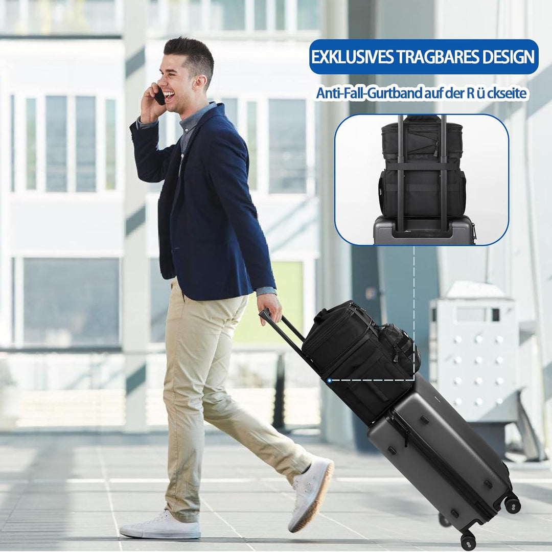 Kühltasche Faltbar Lunch Tasche Weich kühlbox für Herren Baustelle, Gross 15l 18l Erweiterbar 2-Deck