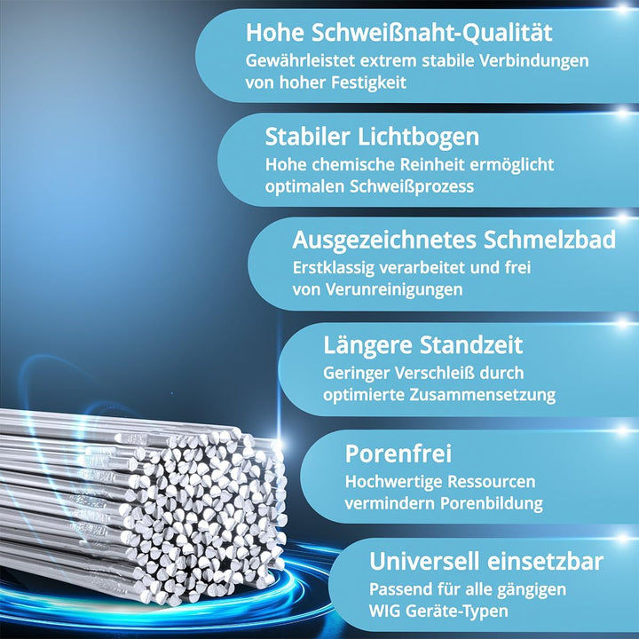 STAHLWERK Schweissstäbe ER4043Si5 Aluminium hochlegiert/Ø 2,4 mm x 500 mm / 2 kg WIG Schweisszusatz