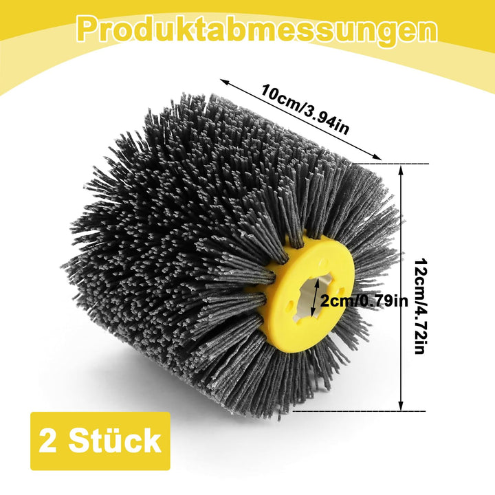 Schleifnylon-Drahtziehrad-Trommelbürsten – 120 Korn 120x100mm Polierwerkzeug | Bürste für Holzmöbel