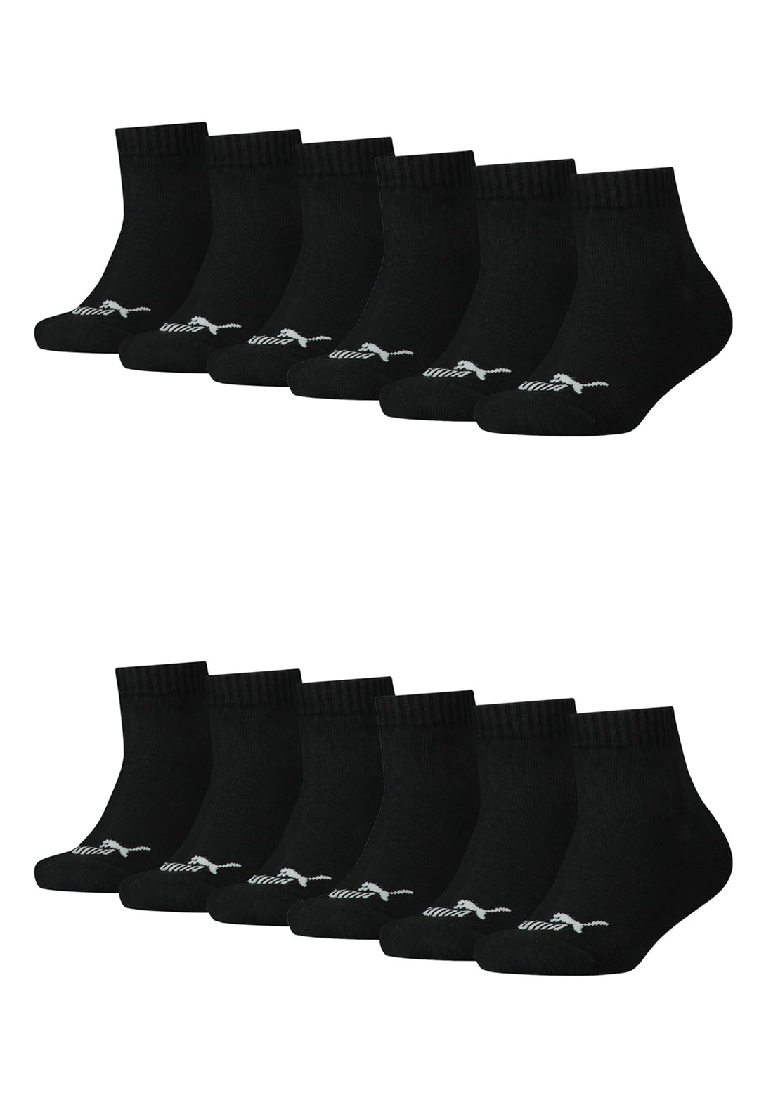 PUMA KIDS Quarter Socken Sneaker Gr. 27-38 für Mädchen und Jungen 12 Paar 27-30 200 - black, 27-30 2