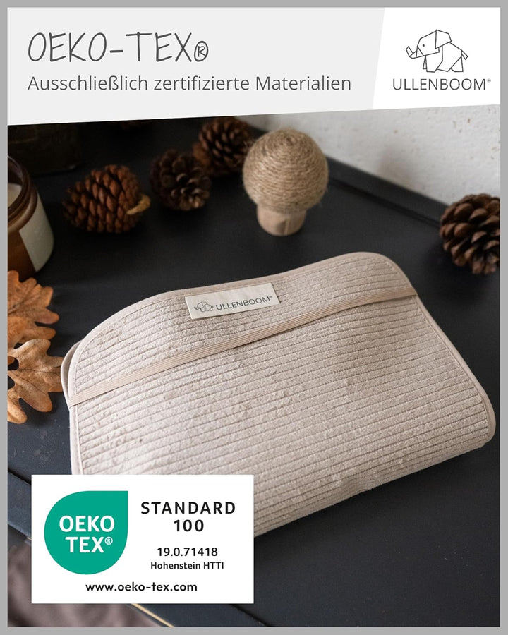 ULLENBOOM Windeltasche für unterwegs, Cord Sand, Made in EU - Wickeltasche für bis zu 3 Windeln, Feu