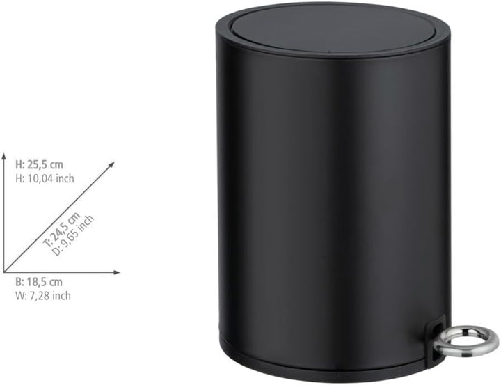 WENKO Kosmetikeimer Mod. Monza 3 Liter, Bad Treteimer mit Easy-Close Absenkautomatik, integrierter M