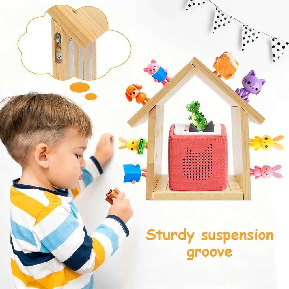 Hexagon Tonie Shelf für Toniebox,Wandmontage Regal,Holz Schweberegale,Dekorieren Sie das Kinderzimme
