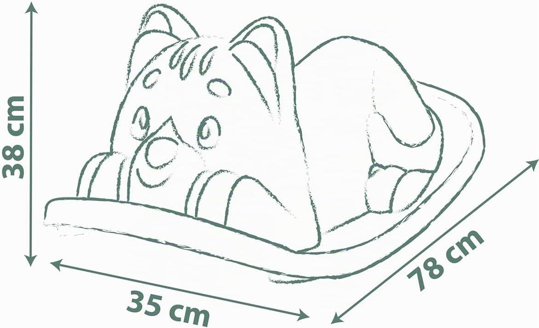 Smoby Life Wippe mit grüner Katze – ergonomische Sitzfläche – Griffe – recyceltes Material – ab 18 M
