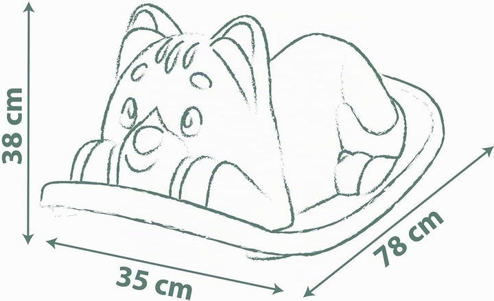 Smoby Life Wippe mit grüner Katze – ergonomische Sitzfläche – Griffe – recyceltes Material – ab 18 M