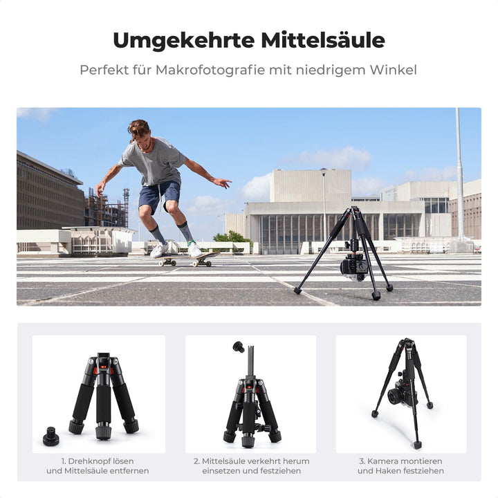 K&amp;F CONCEPT Mini Stativ, 55cm Aluminium Kamera Stativ mit 360° Kugelkopf | Belastung bis zu 6kg, 0,6
