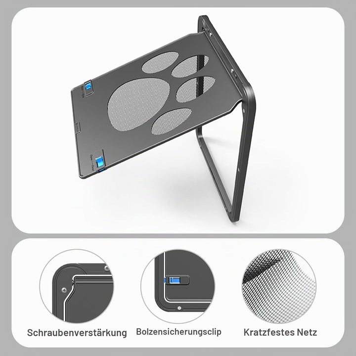 Einfache Installation Katzenklappe(29 cm * 24 cm) Abschliessbar Haustierklappe Fliegengitter mit Mag