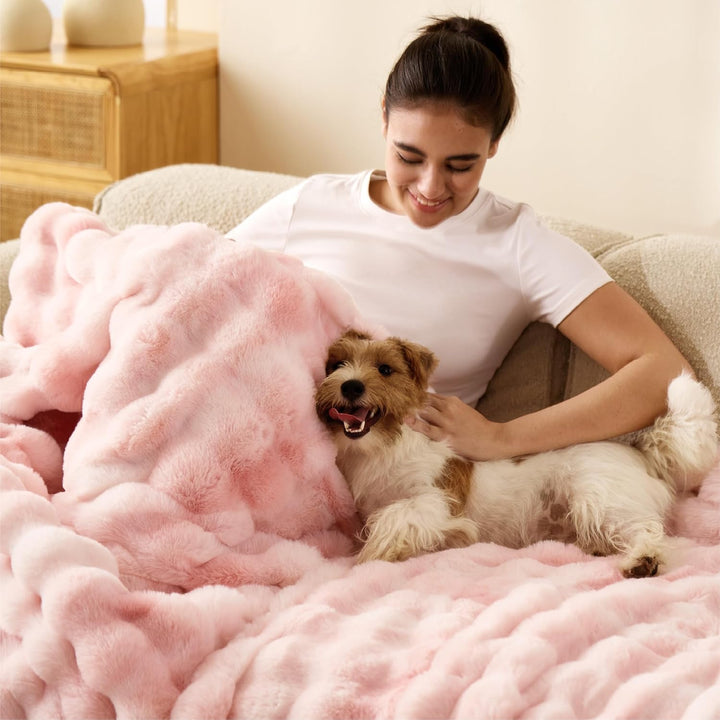 BEDSURE Bubble Decke - Kuscheldecke Flauschig, Dicke und Warme Sofadecke Für Den Winter, Kunstfellde