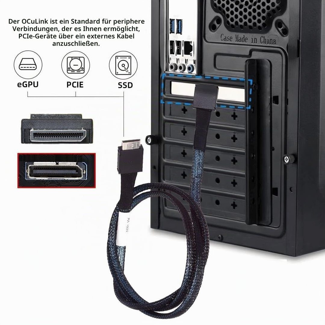 chenyang SFF-8611 Kabel OCuLink PCIe PCI-Express 4.0 SFF-8611 4i Stecker auf SFF-8611 Stecker Datenv
