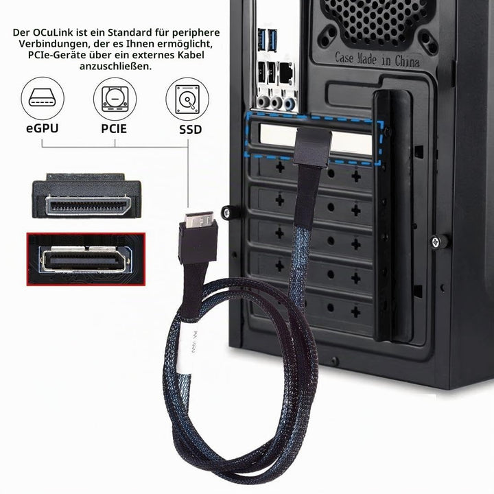 chenyang SFF-8611 Kabel OCuLink PCIe PCI-Express 4.0 SFF-8611 4i Stecker auf SFF-8611 Stecker Datenv