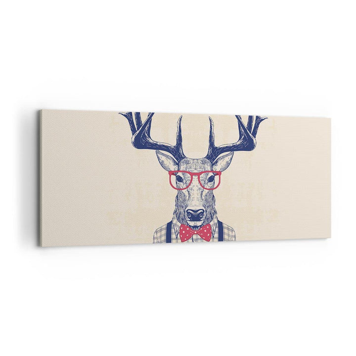 Wandbilder Dekoration Wohnzimmer Charakter Hirsch Illustration hipster Bilder auf Leinwand 120x50cm