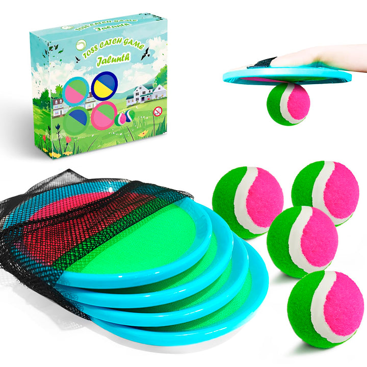 Jalunth Klettballspiel Klettball Strandspielzeug Strandspiele Wurfspiel Kinder Erwachsene Garten Out