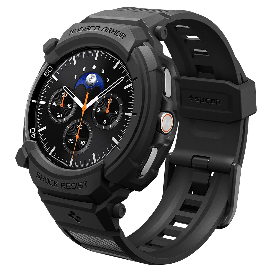 Spigen Rugged Armor Pro Hülle mit Band für Samsung Galaxy Watch 8 Classic | TPU-Unibody-Hülle mit Ar