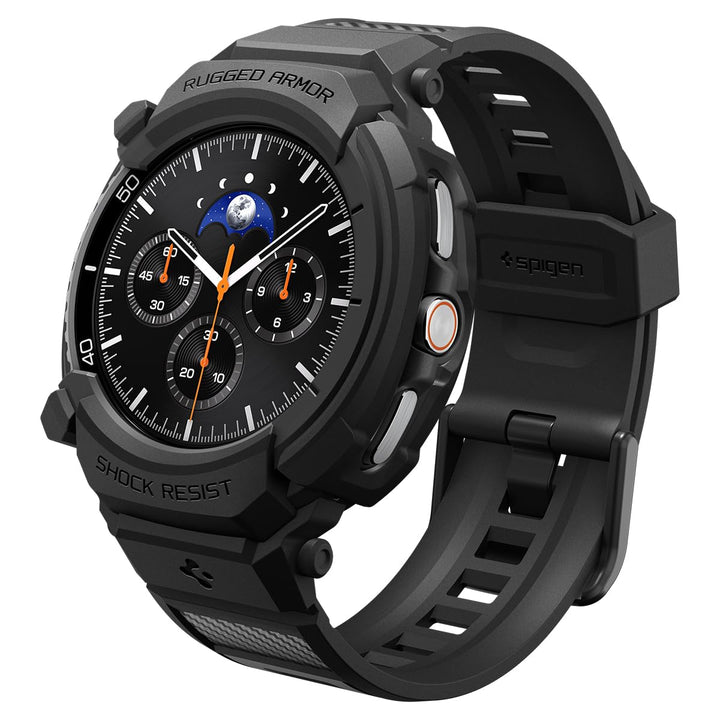 Spigen Rugged Armor Pro Hülle mit Band für Samsung Galaxy Watch 8 Classic | TPU-Unibody-Hülle mit Ar