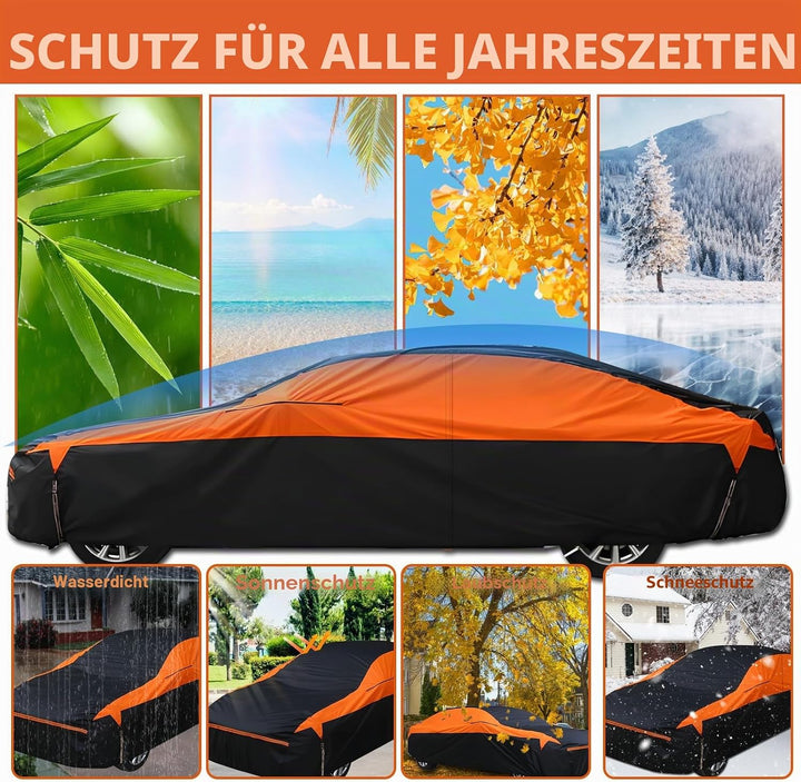 wasserdichte Vollgarage für das Auto, 6 Schichten universelle Outdoor Autoabdeckung mit Baumwollfutt