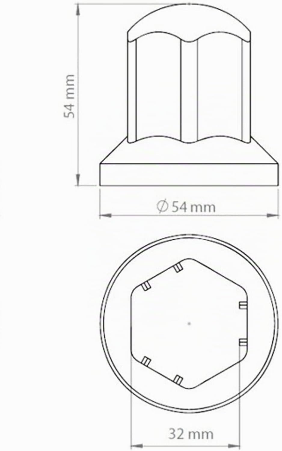 80 STK x 32 mm Radmutterkappen ABS Kunststoff Lange Kappen LKW Truck Anhänger Bus Wohnwagen Radmutte