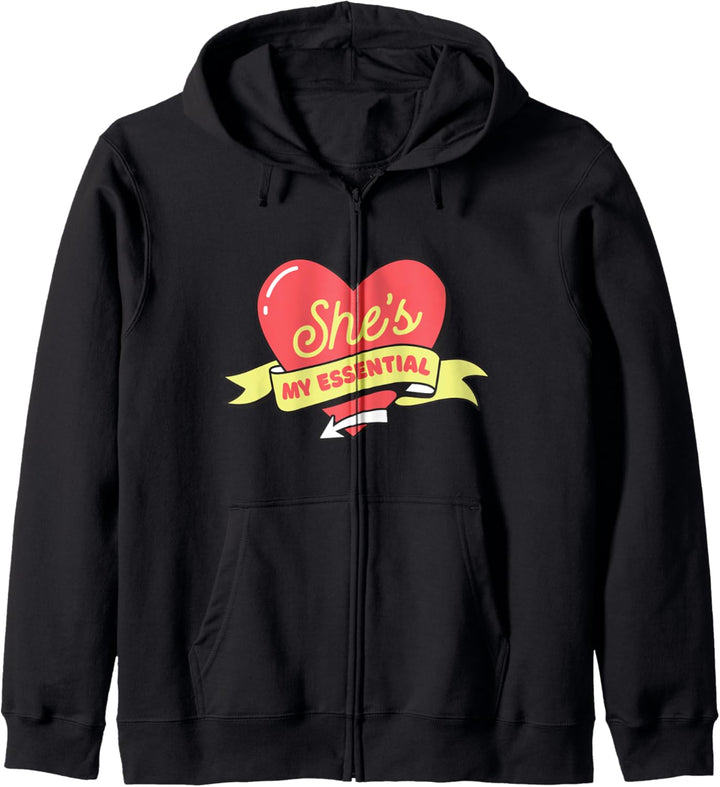 She's My Essential Heart Valentine Day Gift For Him Kapuzenjacke