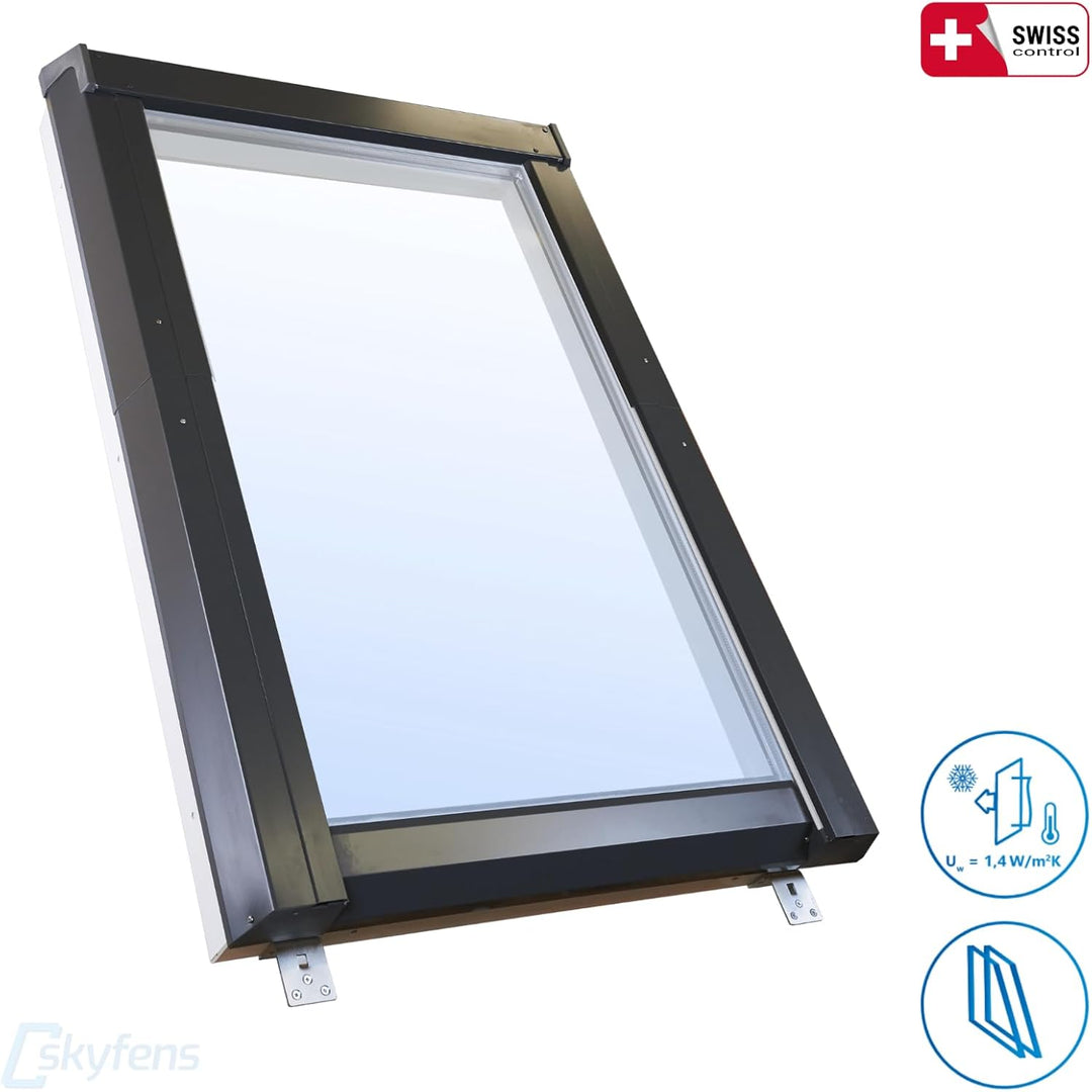 Dachfenster Set für Schweizer Arbonia Gruppe 114 x 140 cm SkyLight Kunststoff-Dachfenster mit Eindec