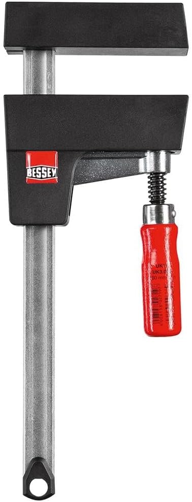 BESSEY UK3.006 UniKlamp Gehäuseklemme, 15,2 cm, Schwarz und Rot, mit hellem verzinktem Stahl