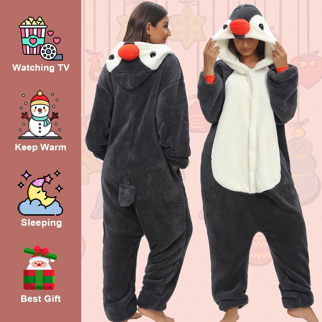 LATH.PIN Pyjamas Jumpsuit Panda Unisex Erwachsene Tier Onesie Cosplay Halloween Karneval Kostüme Dam