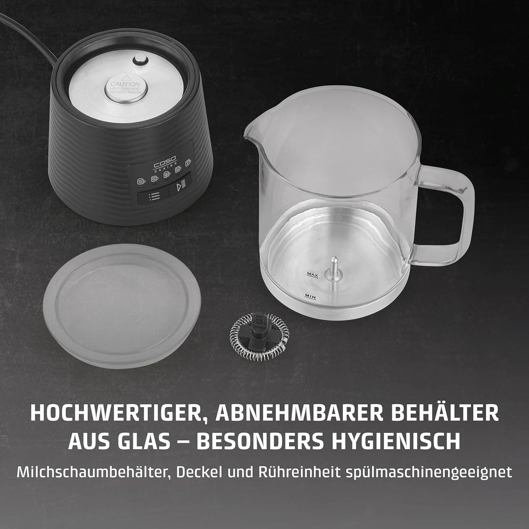 CASO CappuLatte - elektrischer Milchaufschäumer, cremiger Milchschaum, Milchschäumer heiss & kalt, K